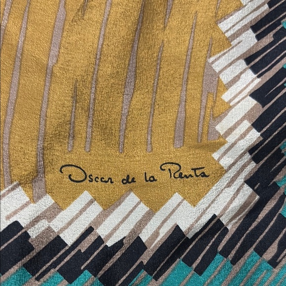 Geometric Pattern Silk Scarf - Picture 2 of 6